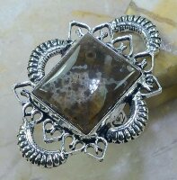 Кольцо с камнем яшма, 17 размер, S27824
