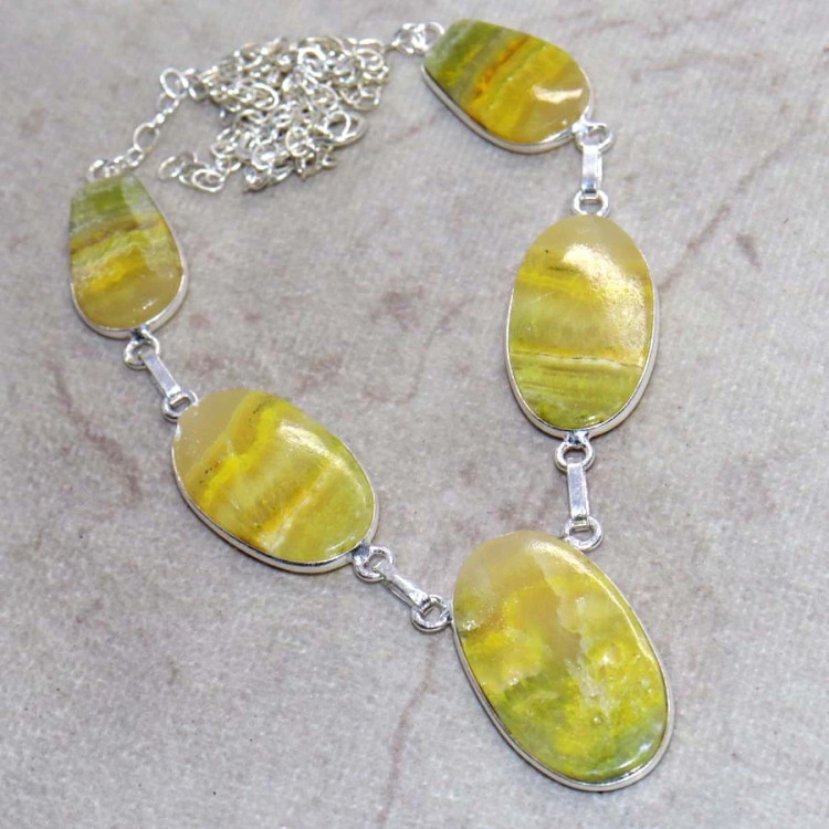 Ожерелье с камнем шмелиная яшма WOW-25836