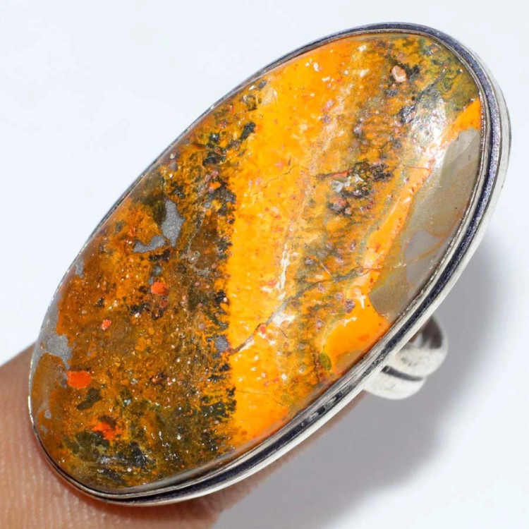 Кольцо с камнем шмелиная яшма, 18 размер WOW-14326