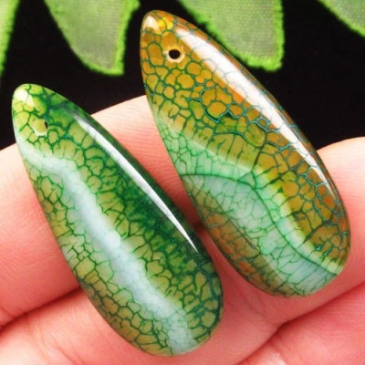 Подвески с камнем агат вены дракона H85339