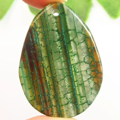 Подвеска с камнем агат вены дракона H85493