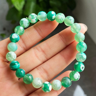 Браслет с камнем зеленый агат ZA-0107