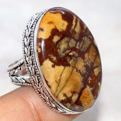 Кольцо с камнем яшма, 21 размер WOW-19493