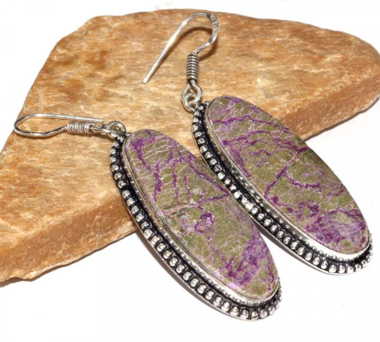 Серьги с камнем пурпурит CNG-30298