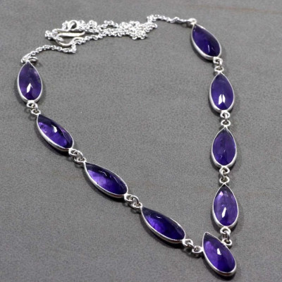 Ожерелье с камнем аметист CNG-12910