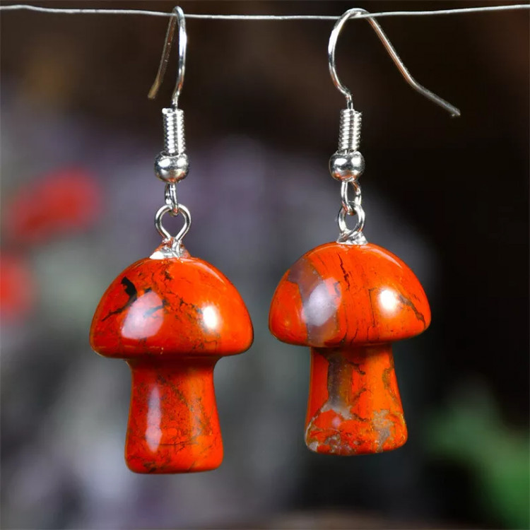 Серьги с красным агат С529