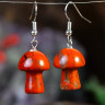 Серьги с красным агат С529