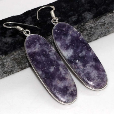 Серьги с камнем лепидолит YES-50272