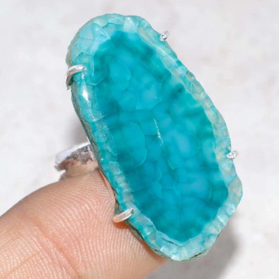 Кольцо с камнем друзовый агат, 17 размер YES-92481