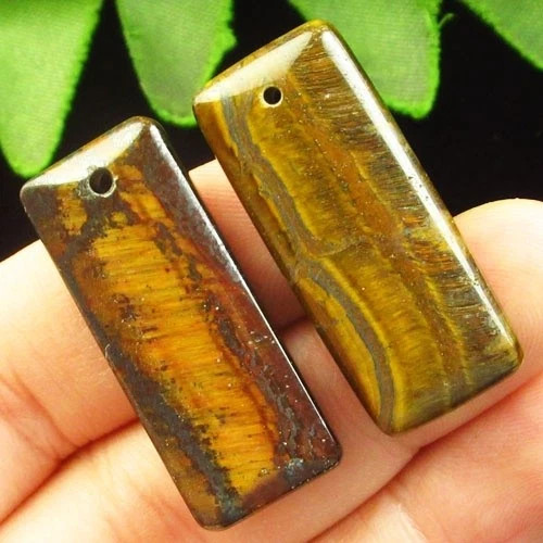 Подвески с камнем тигровый глаз H85684