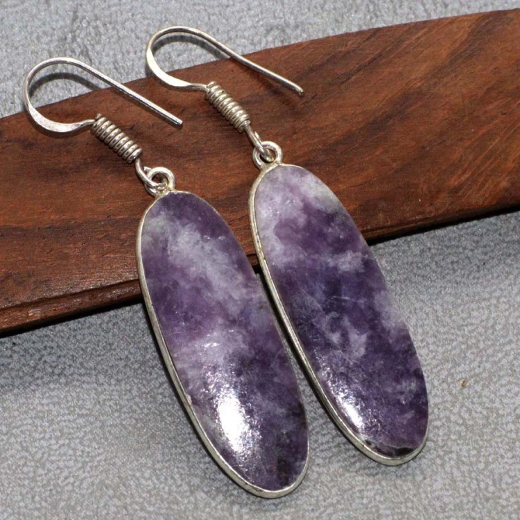 Серьги с камнем лепидолит YES-48802