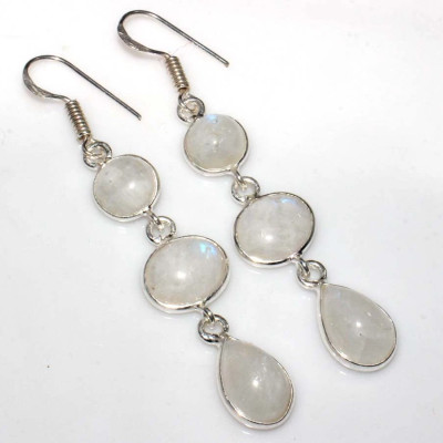 Серьги с лунным камнем CNG-36919