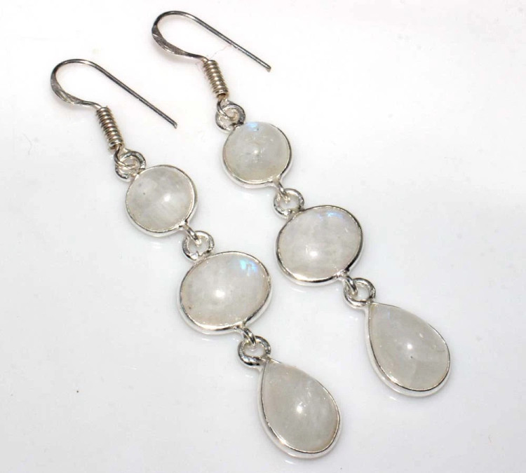 Серьги с лунным камнем CNG-36919