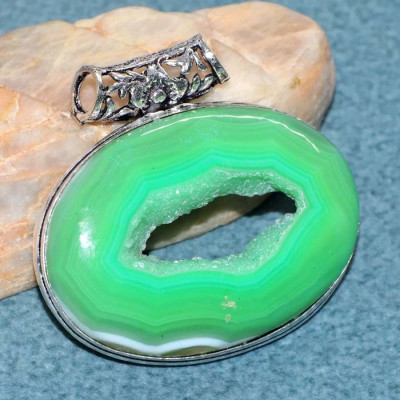 Подвеска с камнем друза ботсванского агата WOW-54690