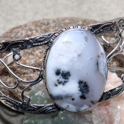 Браслет с камнем дендрический опал YES-45001