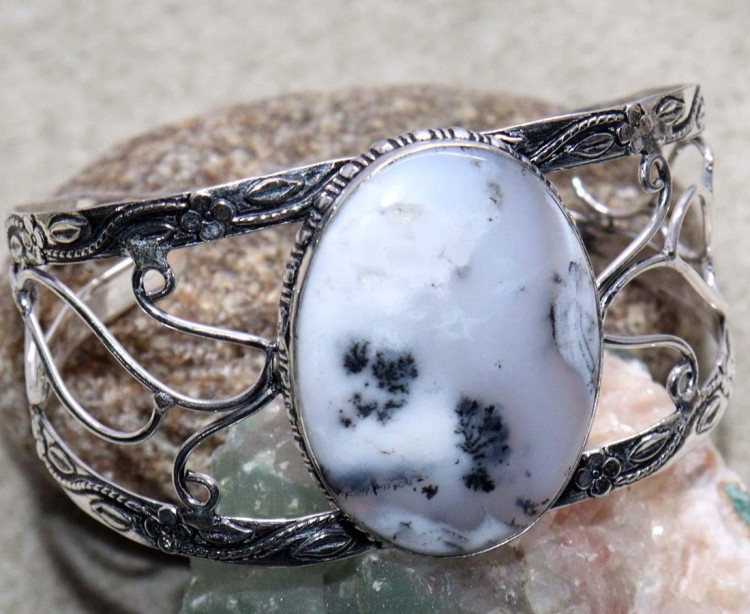 Браслет с камнем дендрический опал YES-45001