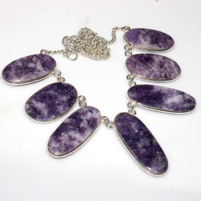 Ожерелье с камнем лепидолит CNG-38486