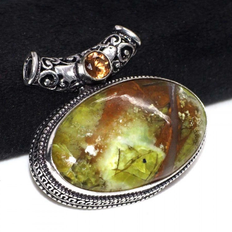Подвеска с камнем зеленый опал YES-64124
