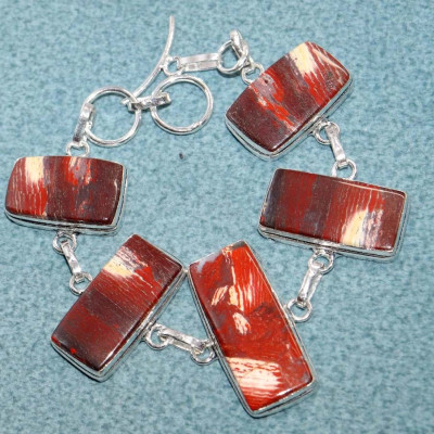 Браслет с камнем красная яшма WOW-49030