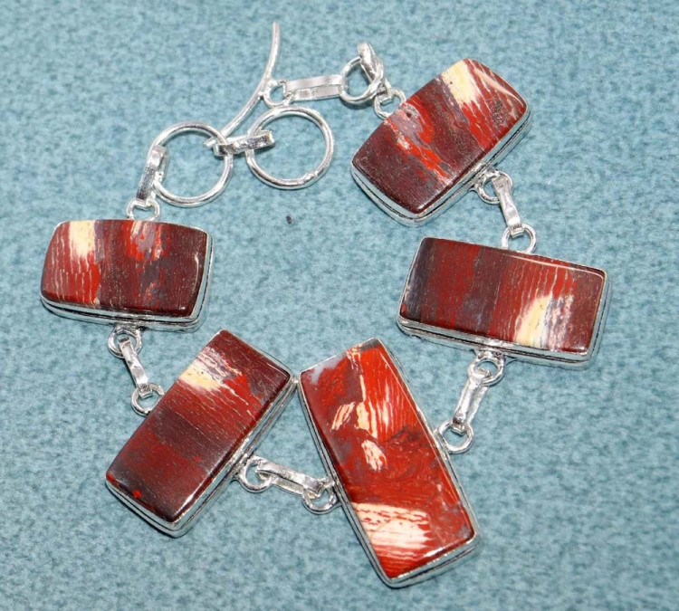 Браслет с камнем красная яшма WOW-49030