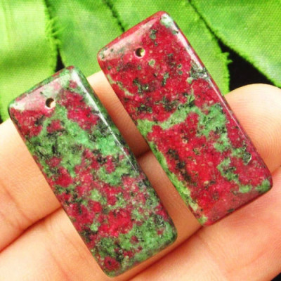 Подвески с камнем цоизит H52663