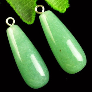 Подвески с камнем зеленый авантюрин H27025