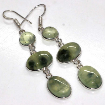 Серьги с камнем пренит YES-50874