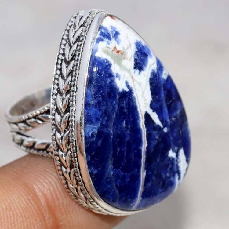 Кольцо с камнем содалит, 20 размер WOW-19500