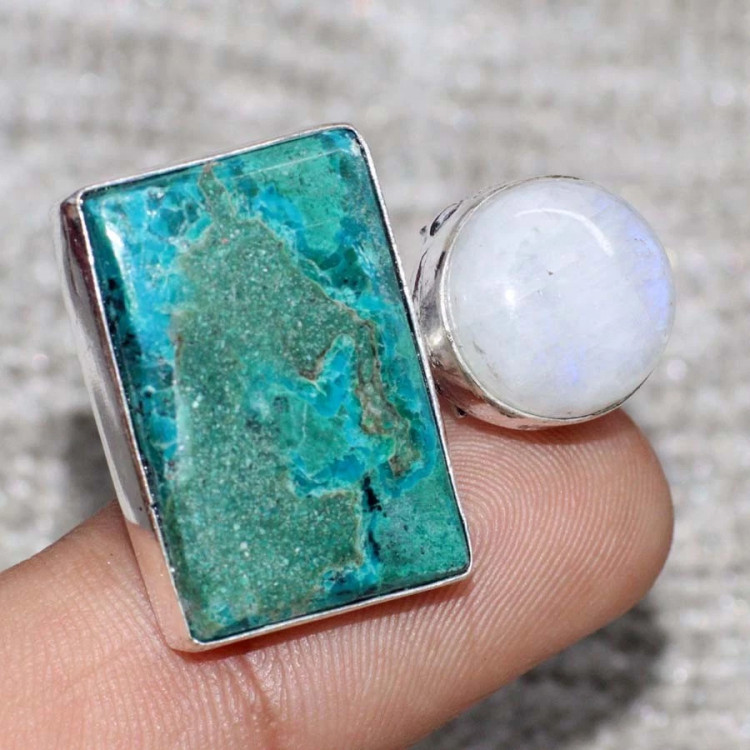 Кольцо с камнем хризоколла YES-38611