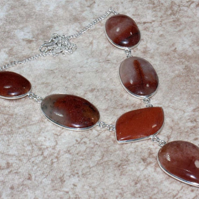 Ожерелье с камнем красный авантюрин CNG-29548