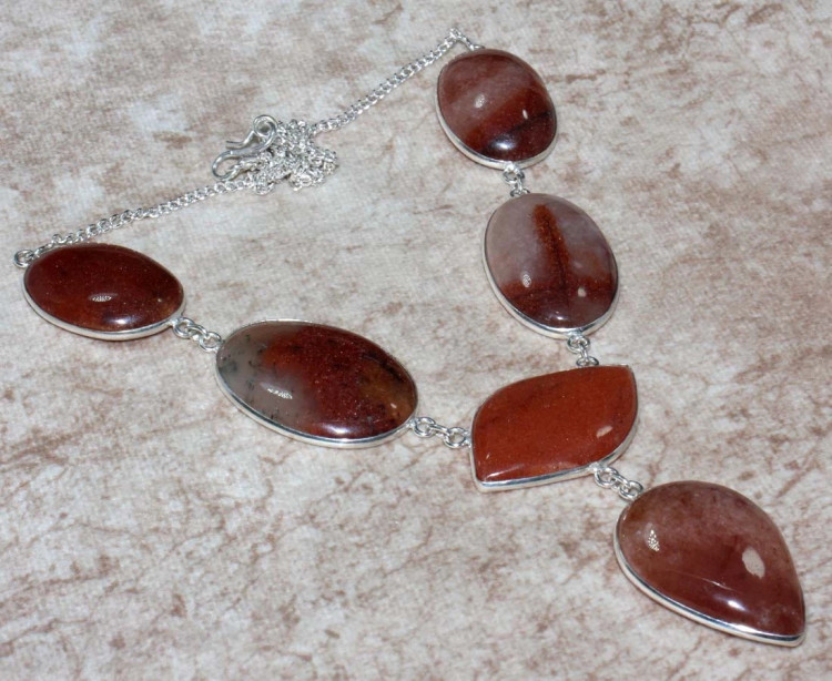 Ожерелье с камнем красный авантюрин CNG-29548