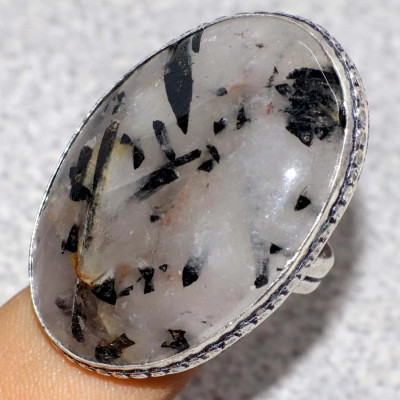 Кольцо с камнем турмалиновый кварц, 18 размер WOW-20148