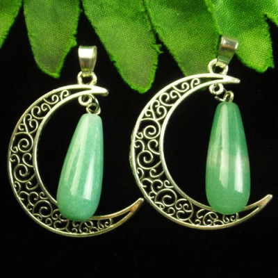 Подвески с камнем зеленый авантюрин H91805