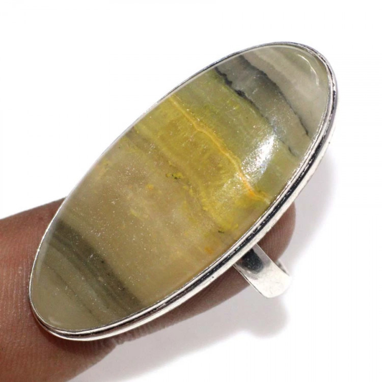 Кольцо с камнем шмелиная яшма, 19.5 размер YES-56189