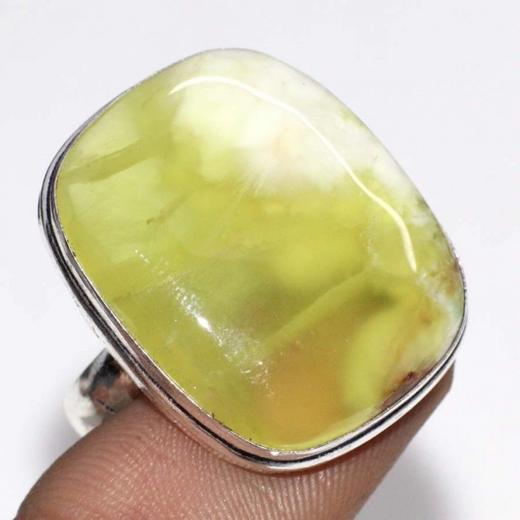 Кольцо с камнем пренит, 18.5 размер YES-72758