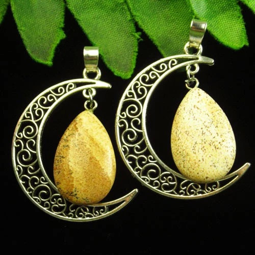 Подвески с камнем пейзажная яшма H91814