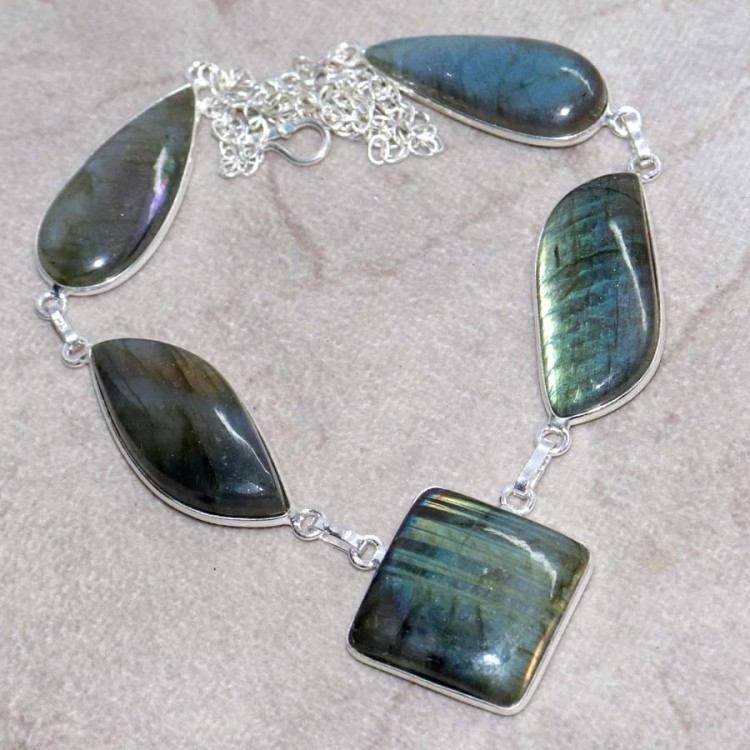 Ожерелье с камнем лабрадорит WOW-25744