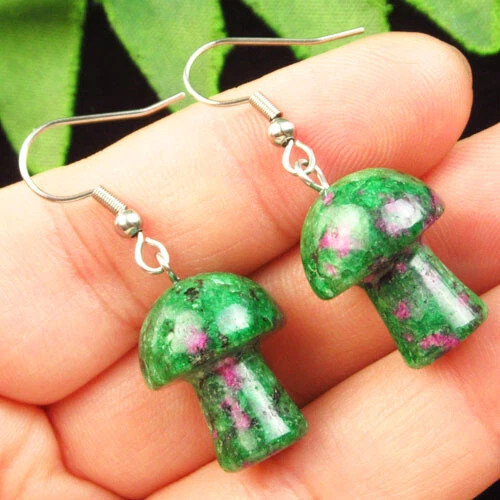 Серьги с камнем цоизит H52236