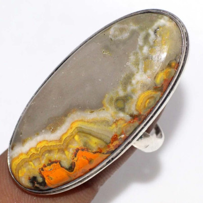 Кольцо с камнем шмелиная яшма, 19.5 размер YES-56130