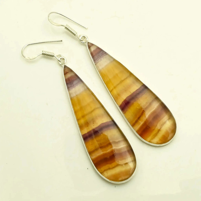 Сережки з каменем флюорит AE-76133