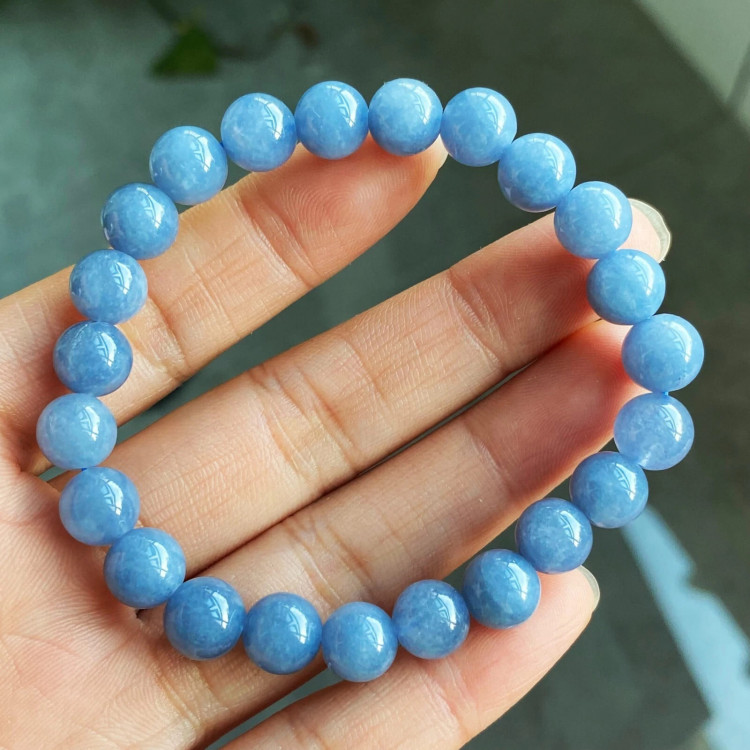 Браслет с камнем аквамарин KW-0401