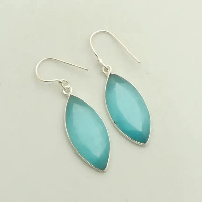 Серьги с камнем кошачий глаз AE-48105