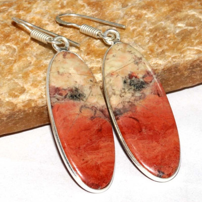 Серьги с камнем яшма CNG-31339