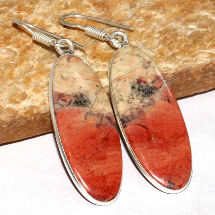 Серьги с камнем яшма CNG-31339