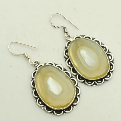 Серьги с камнем агат AE-46534