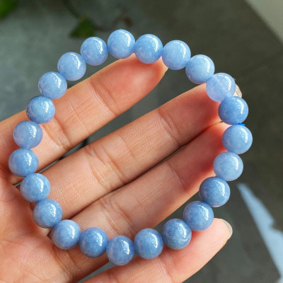 Браслет с камнем аквамарин KW-0402