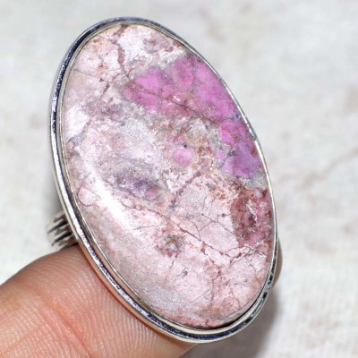 Кольцо с камнем кобальтовый кальцит, 19 размер YES-88516