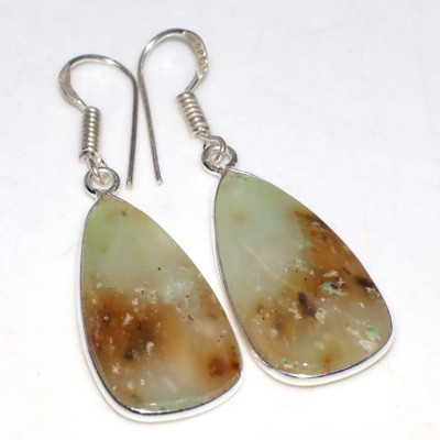 Серьги с камнем хризопраз YES-71208