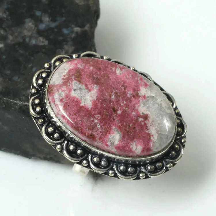 Кольцо с камнем розовый турмалин, 17.5 размер AR-85722