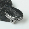 Кольцо с камнем черный турмалин, 18.5 размер AR-86010